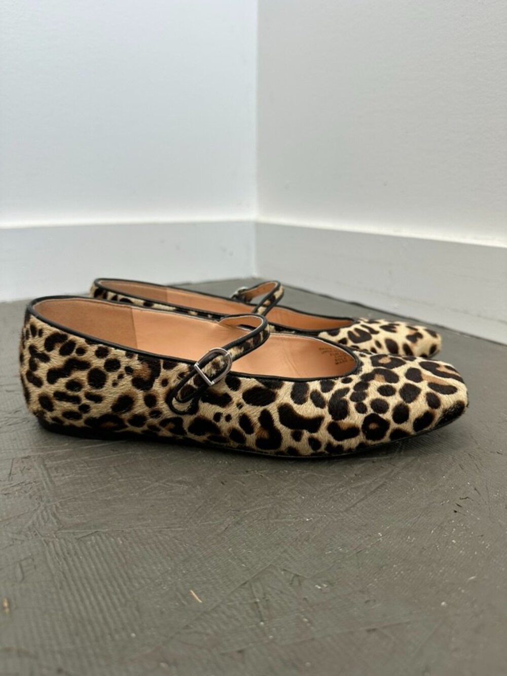 J. Crew Leopard Print Calf Hair Anya Mary Jane Flats Size 7